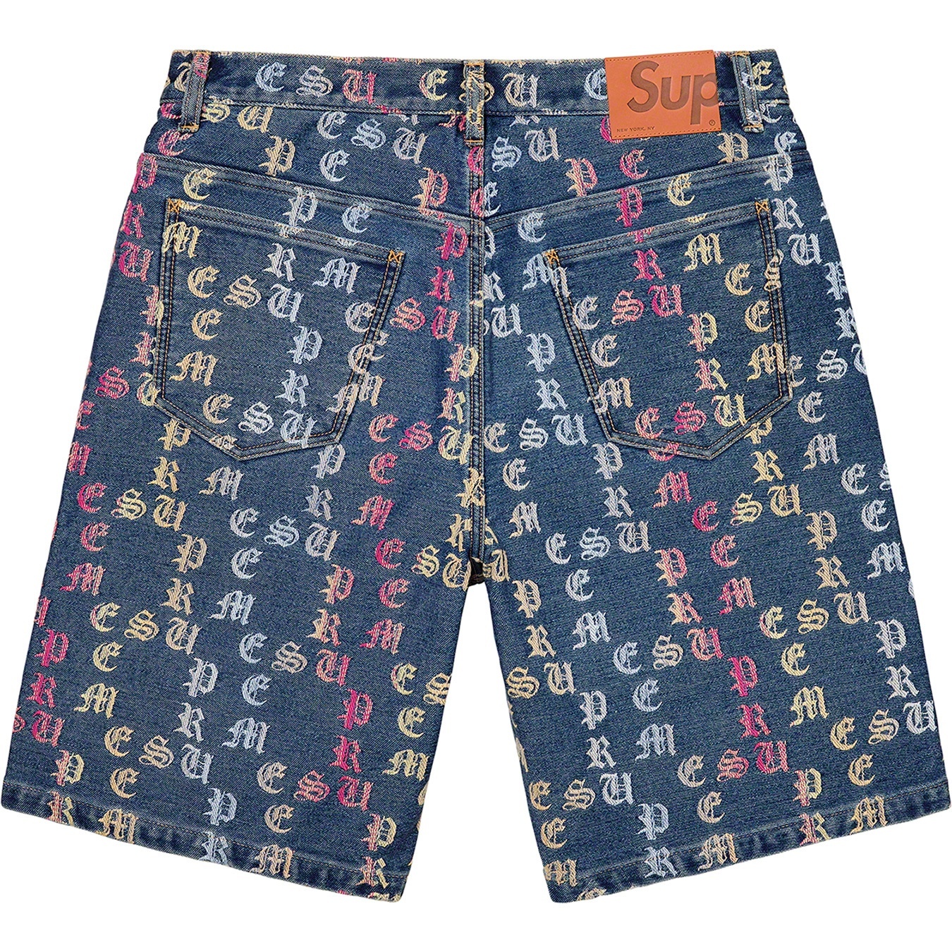 Gradient Jacquard Denim Short view 6